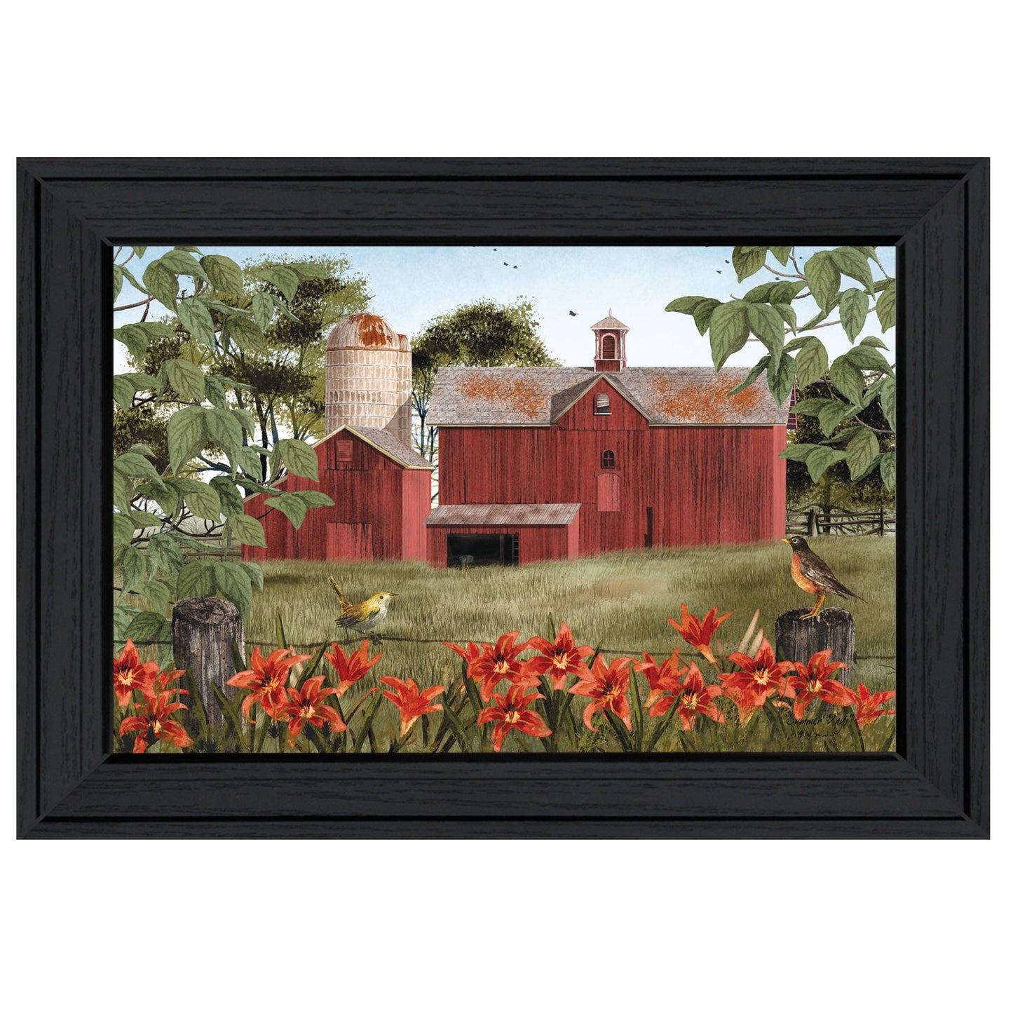 Summer Days 1 Black Framed Print Wall Art