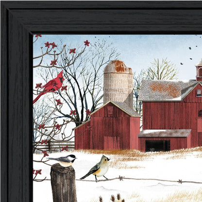 Winter Friends 4 Black Framed Print Wall Art