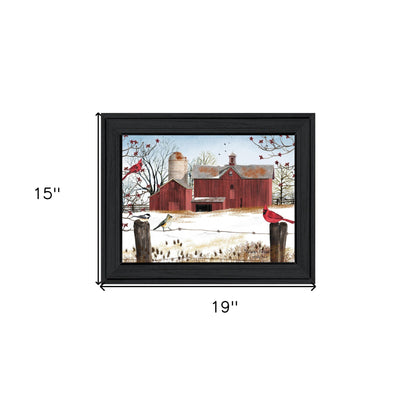 Winter Friends 4 Black Framed Print Wall Art