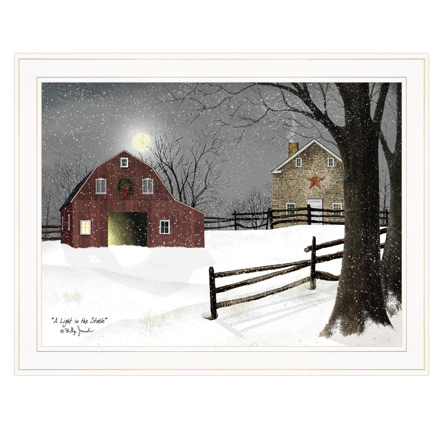 Light In The Stable 5 White Framed Print Wall Art