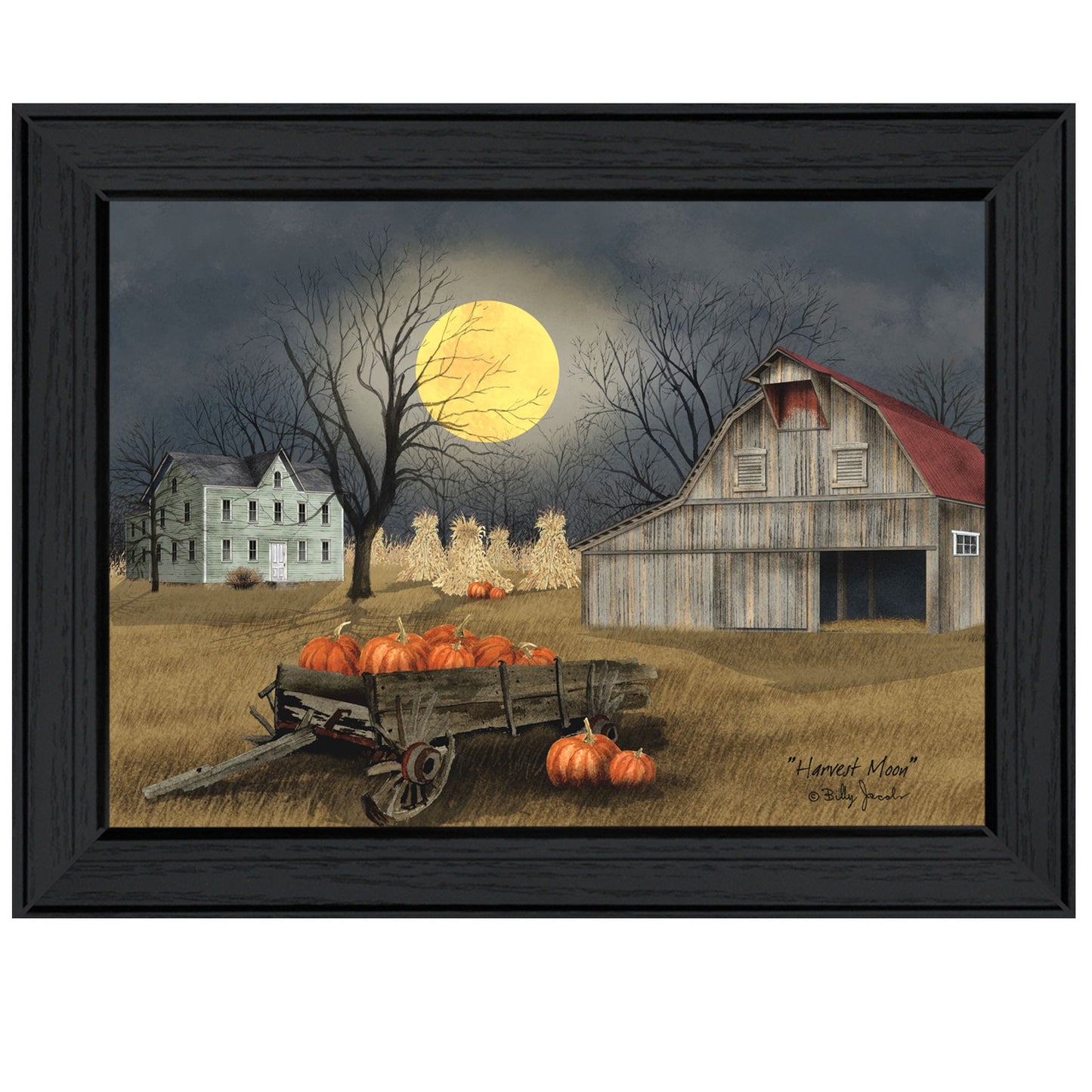 Harvest Moon 6 Black Framed Print Wall Art