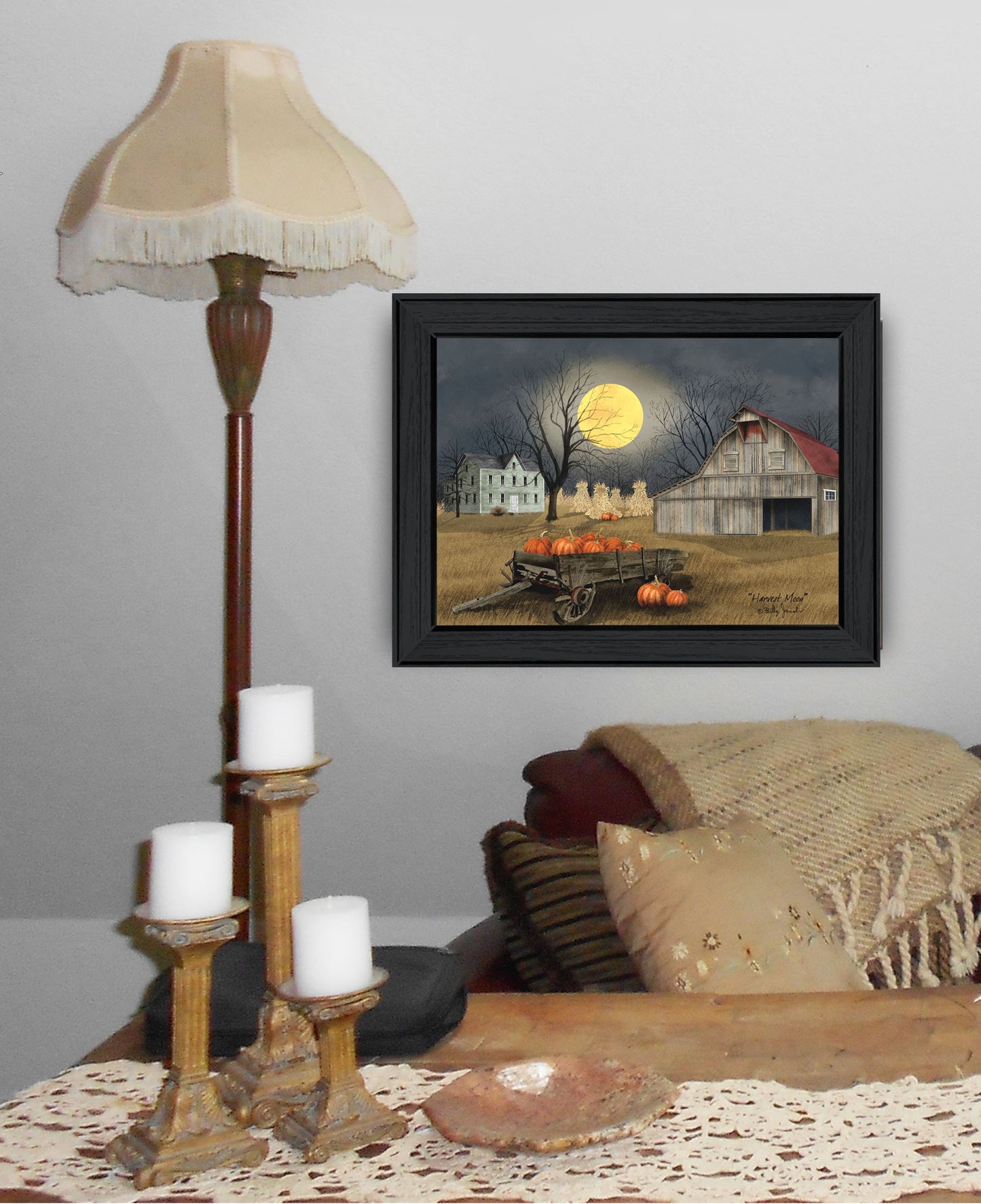 Harvest Moon 6 Black Framed Print Wall Art