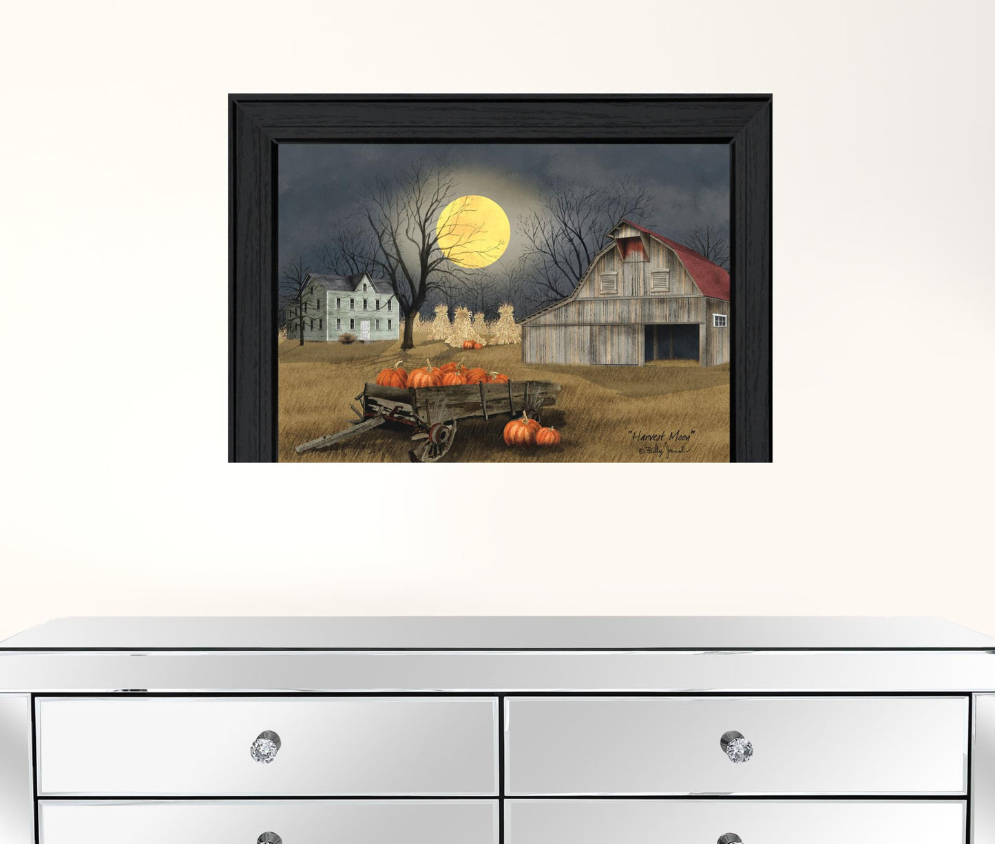 Harvest Moon 6 Black Framed Print Wall Art