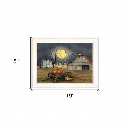 Spooky Harvest Moon 2 White Framed Print Wall Art