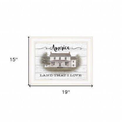 America Land That I Love White Framed Print Wall Art