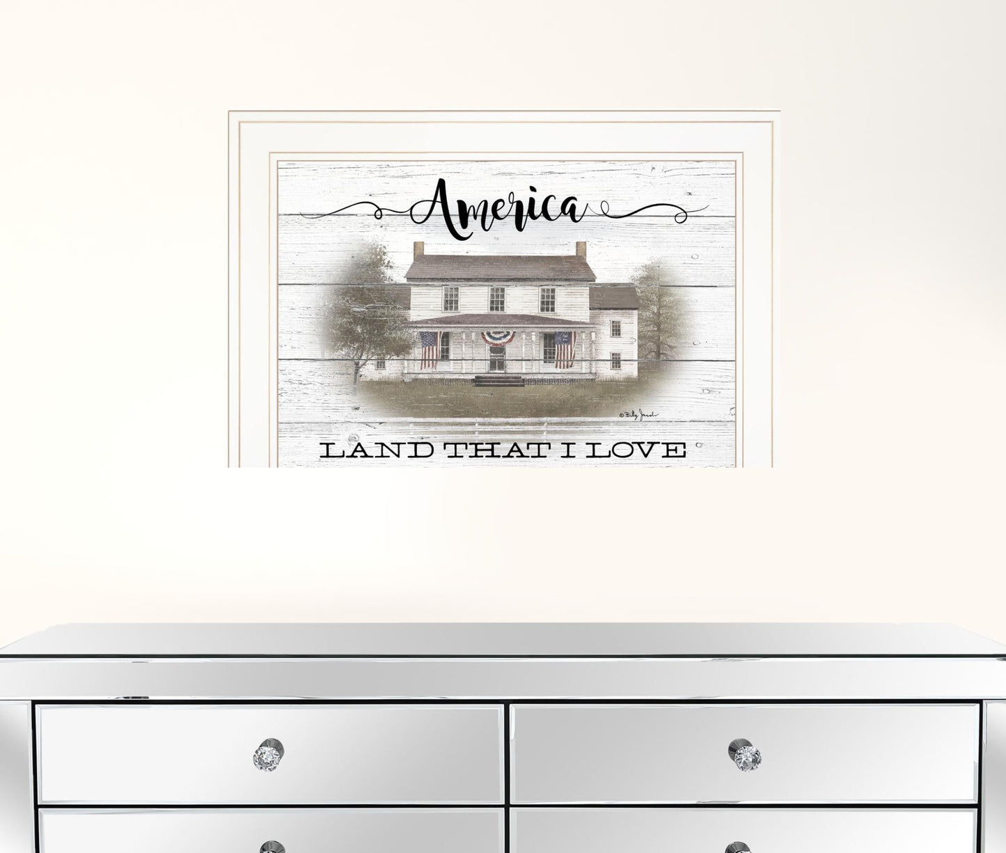 America Land That I Love White Framed Print Wall Art