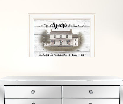 America Land That I Love White Framed Print Wall Art
