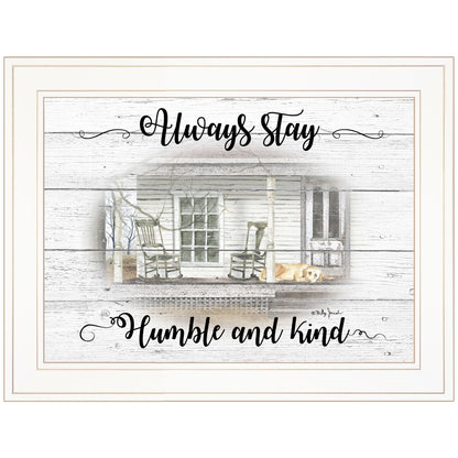 Humble And Kind White Framed Print Wall Art