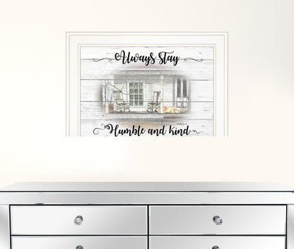 Humble And Kind White Framed Print Wall Art