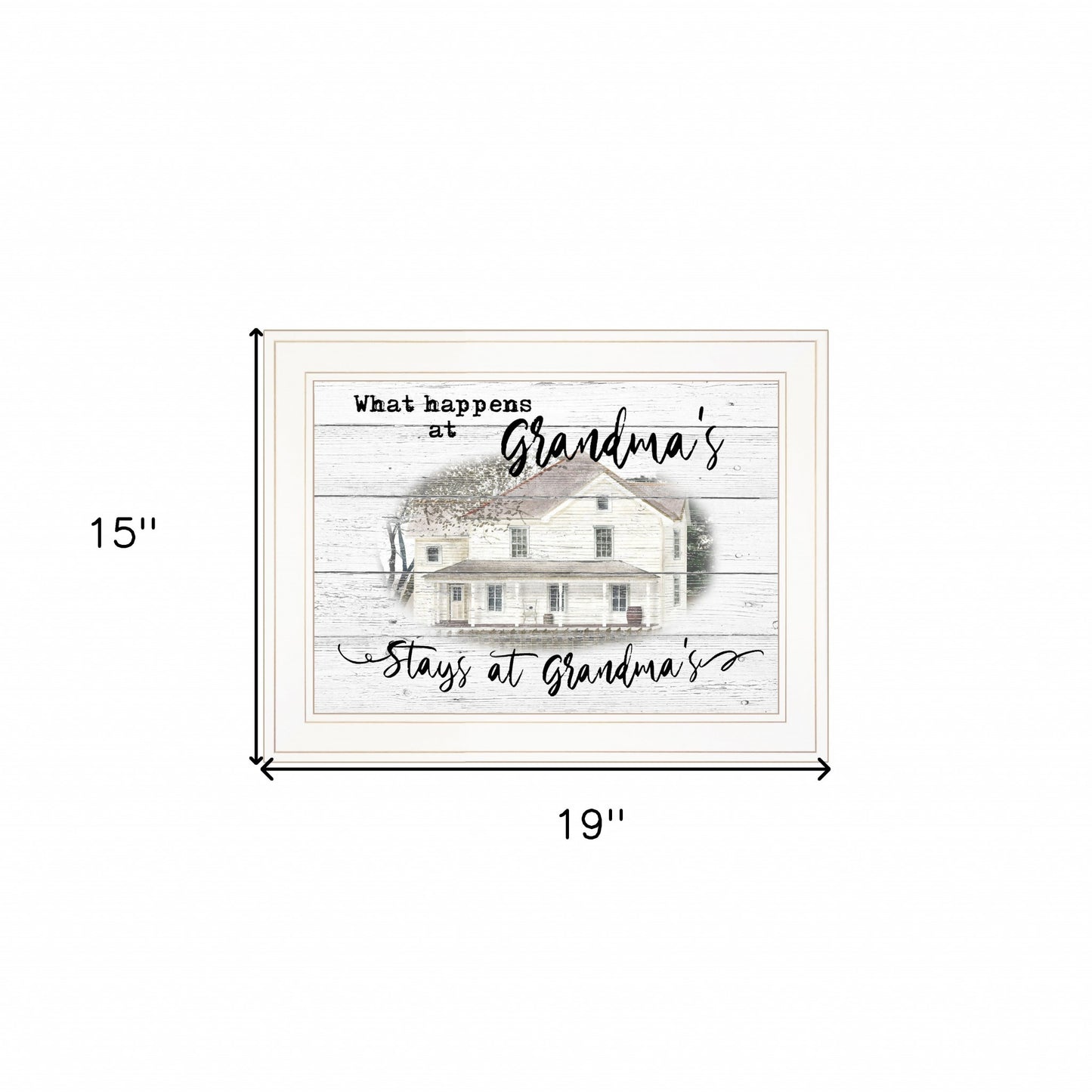 Stays At Grandmas White Framed Print Wall Art