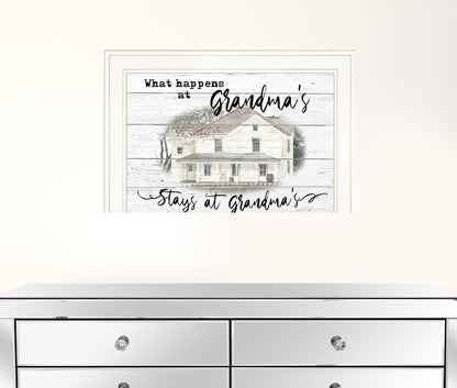 Stays At Grandmas White Framed Print Wall Art