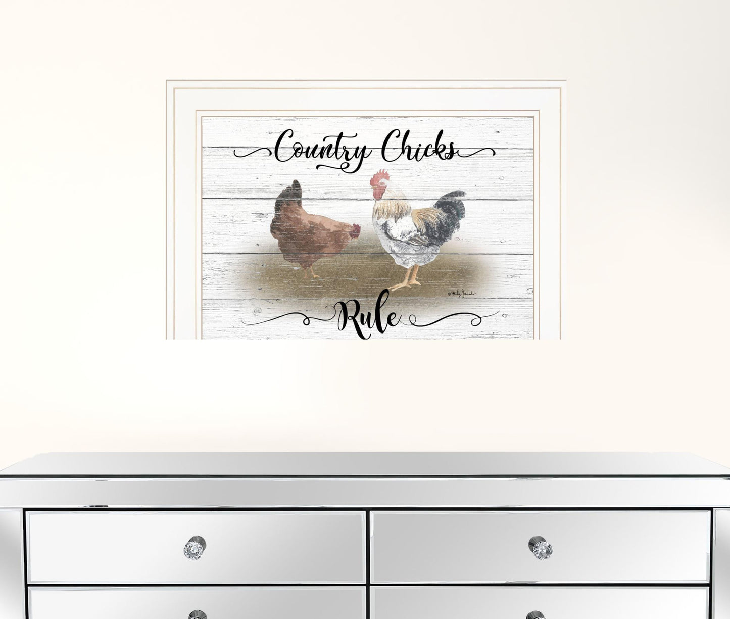 Country Chicks Rule White Framed Print Wall Art