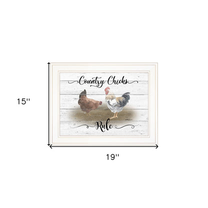 Country Chicks Rule White Framed Print Wall Art