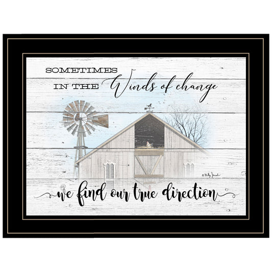 Winds Of Change Windmill on the Farm Black Framed Print Wall Art