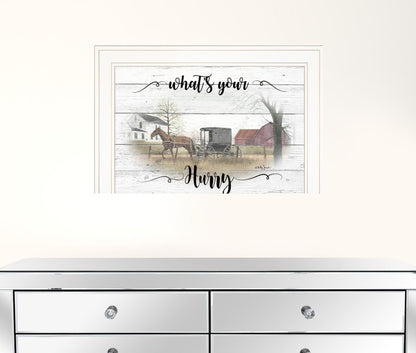 Whats Your Hurry 1 White Framed Print Wall Art