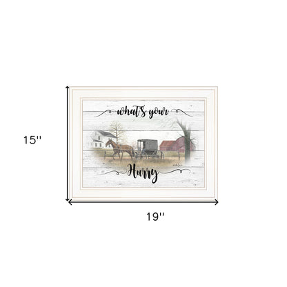 Whats Your Hurry 1 White Framed Print Wall Art