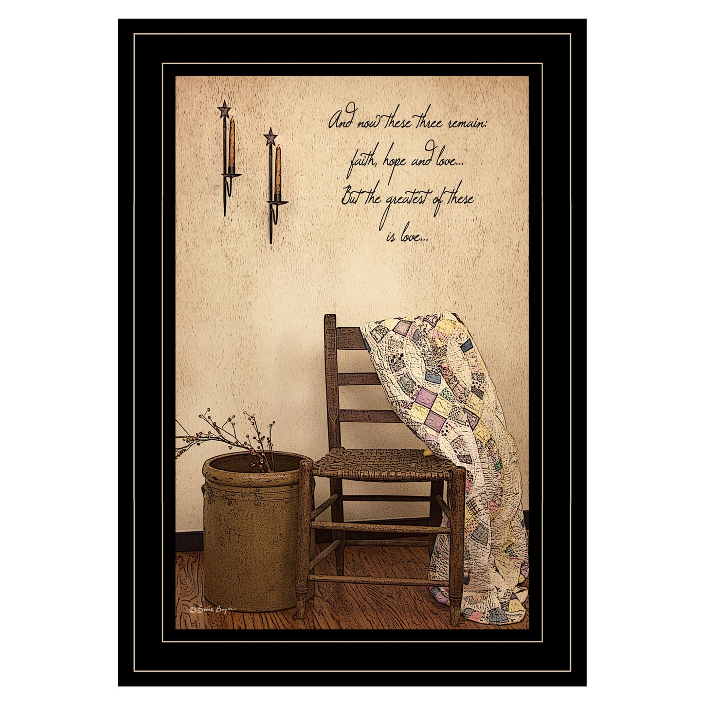 These Three Remain 3 Black Framed Print Wall Art