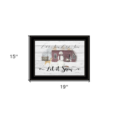 Let It Snow 3 Black Framed Print Wall Art