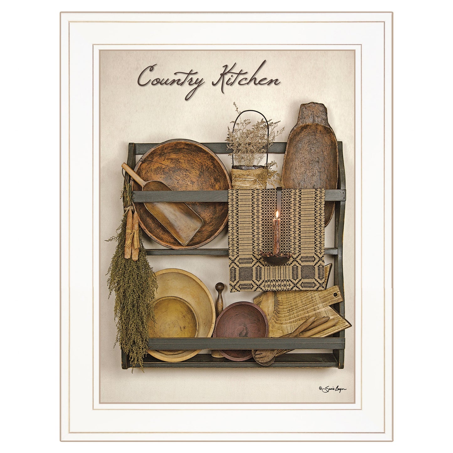 Country Kitchen 12 White Framed Print Wall Art