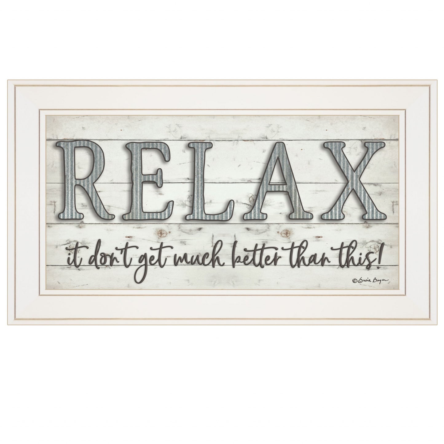 Relax 3 White Framed Print Wall Art