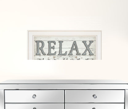 Relax 3 White Framed Print Wall Art