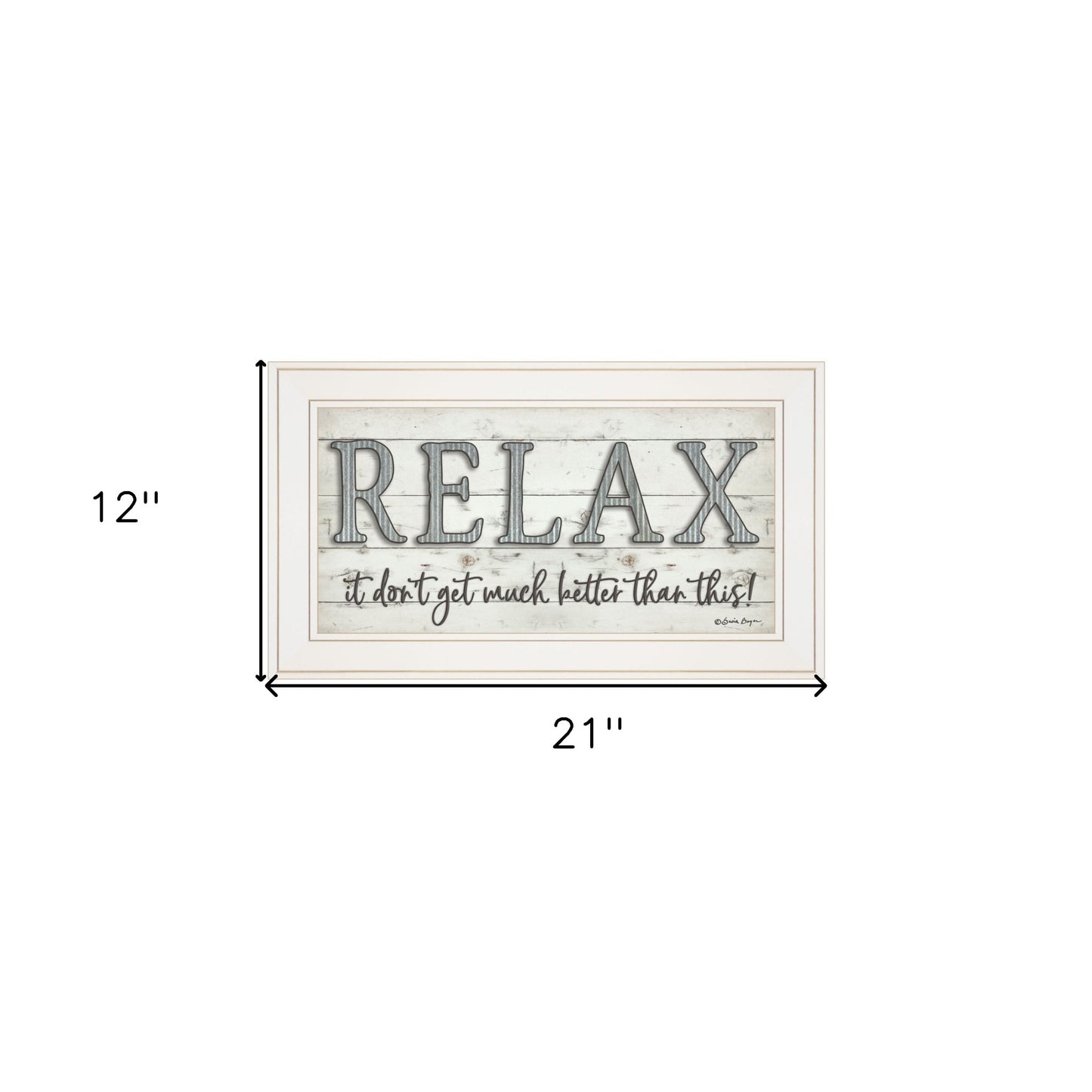 Relax 3 White Framed Print Wall Art