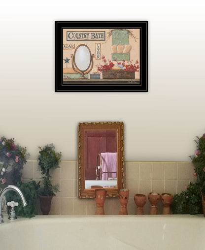 Country Bath 12 Black Framed Print Wall Art