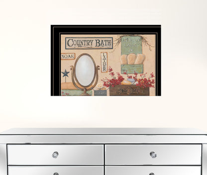 Country Bath 12 Black Framed Print Wall Art