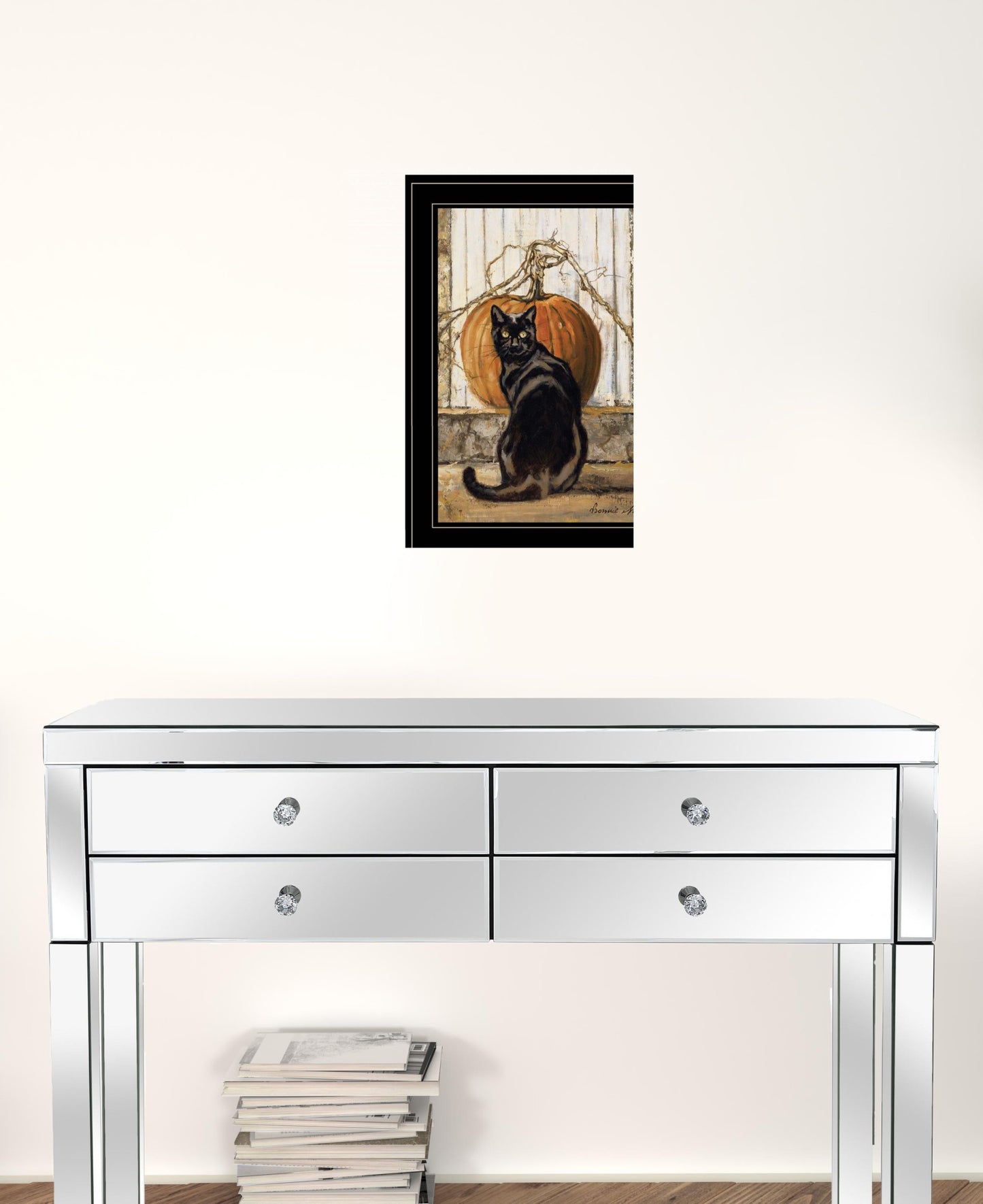 Black Cat 2 Black Framed Print Wall Art