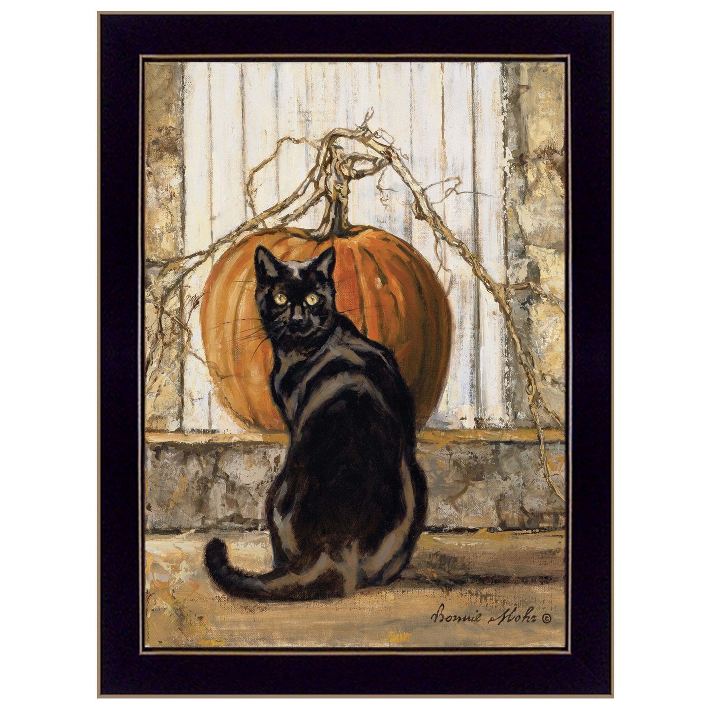 Black Cat 3 Black Framed Print Wall Art