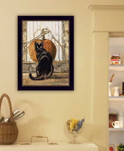 Black Cat 3 Black Framed Print Wall Art