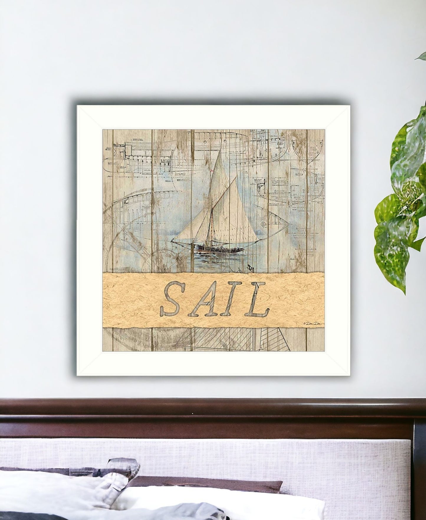 SAIL White Framed Print Wall Art