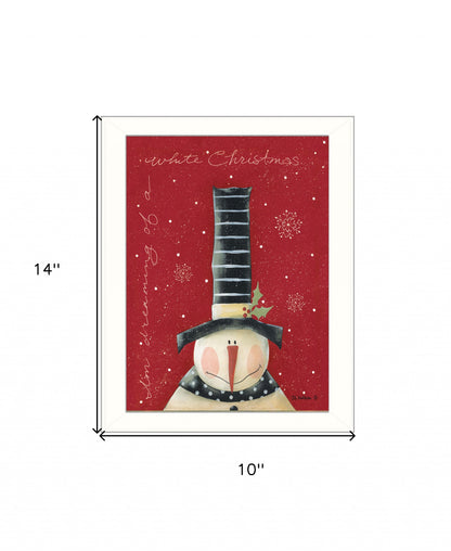 White Christmas White Framed Print Wall Art