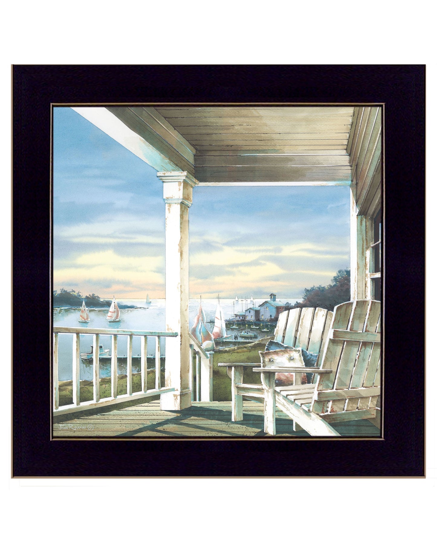 Waiting On Sunset 2 Black Framed Print Wall Art