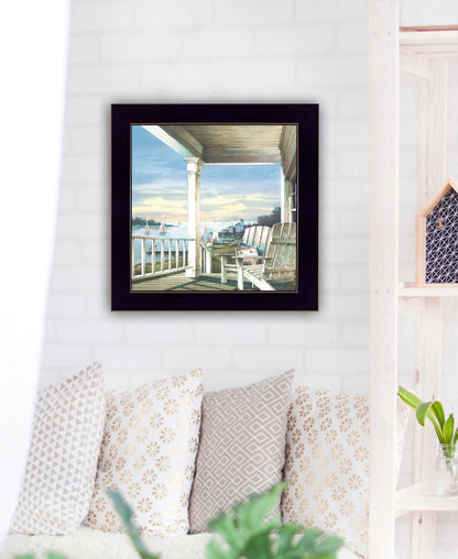 Waiting On Sunset 2 Black Framed Print Wall Art