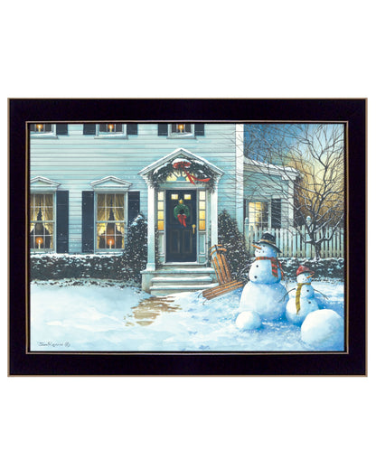 December Lights 2 Black Framed Print Wall Art