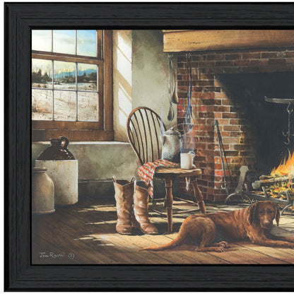 His Morning Coffee 1 Black Framed Print Wall Art