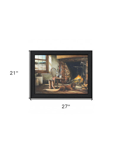 His Morning Coffee 1 Black Framed Print Wall Art