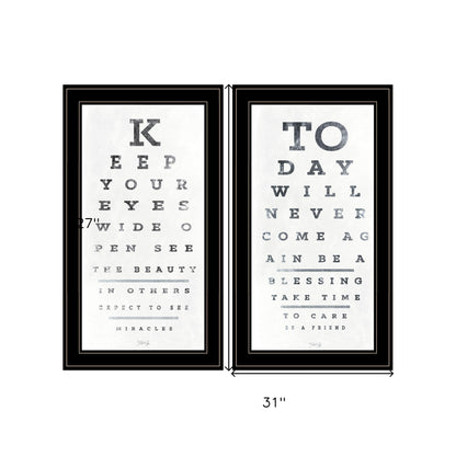 Set Of Two Eye Charts 1 Black Framed Print Wall Art