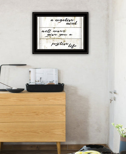 Positive Life 3 Black Framed Print Wall Art