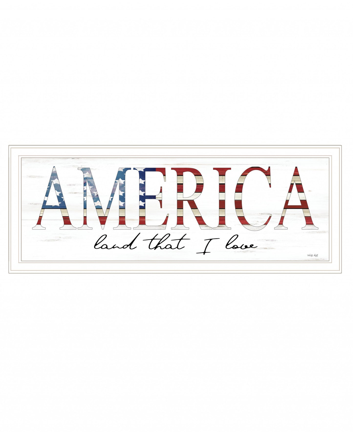 America Land That I Love 1 White Framed Print Wall Art