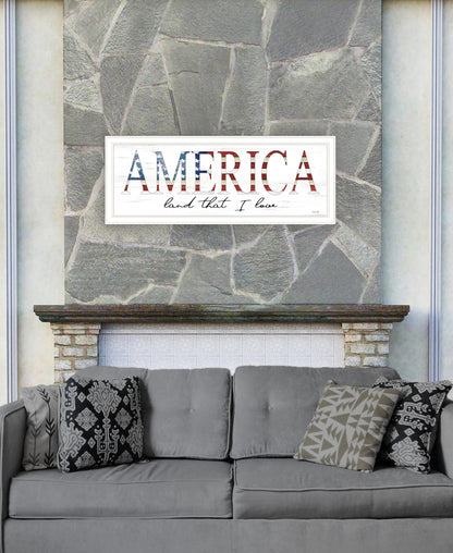 America Land That I Love 1 White Framed Print Wall Art