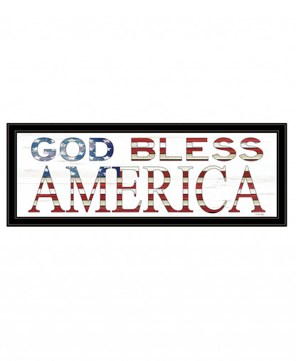 God Bless America 6 Black Framed Print Wall Art