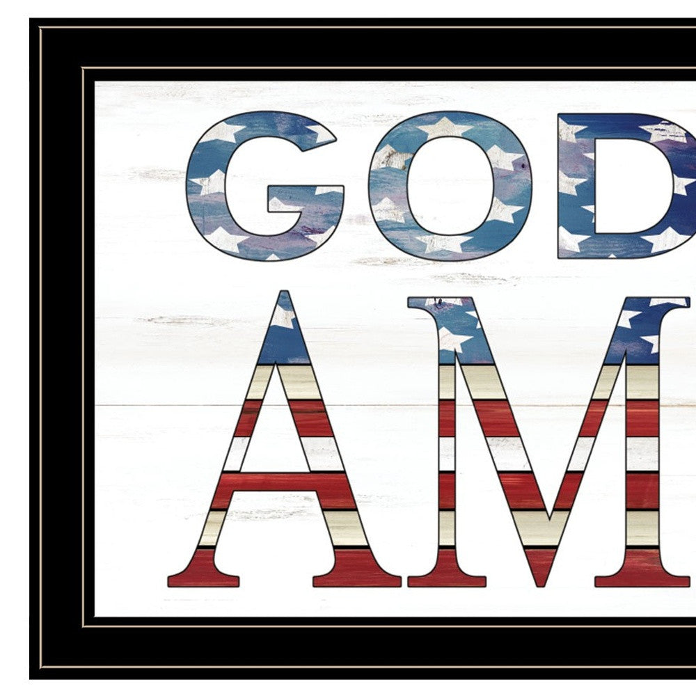 God Bless America 6 Black Framed Print Wall Art