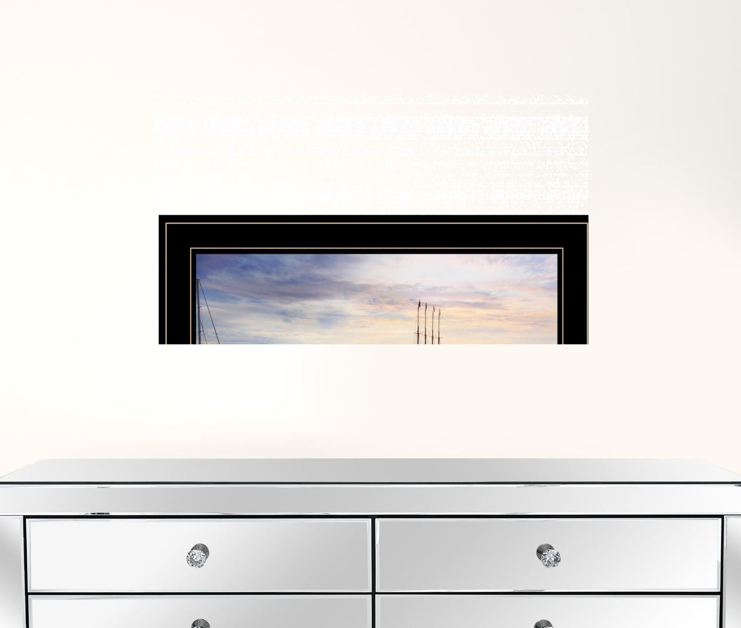 BAR HARBOR SILHOUETTES 1 White Framed Print Wall Art