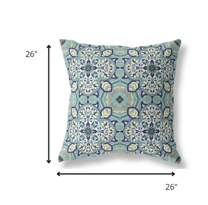 18" Green Cream Cloverleaf Indoor Outdoor Throw Pillow