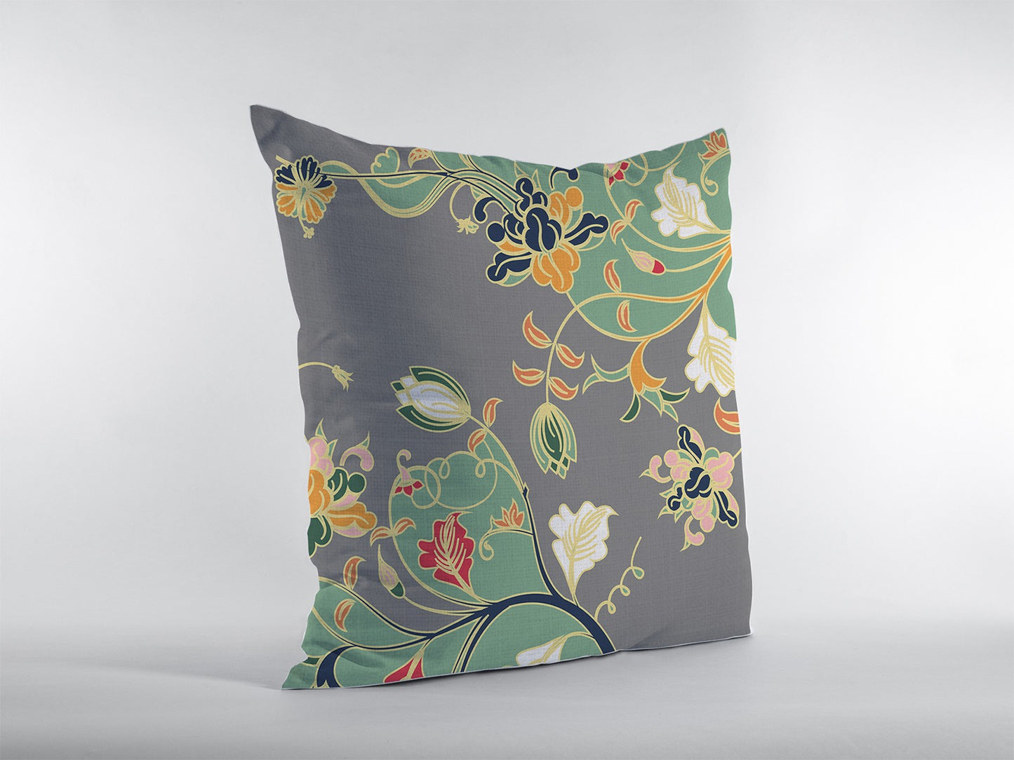 16" Green Gray Garden Indoor Outdoor Throw Pillow