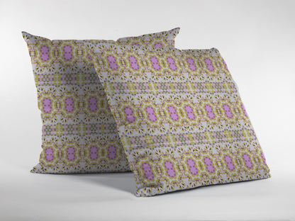 16” Yellow Lavender Geofloral Indoor Outdoor Throw Pillow