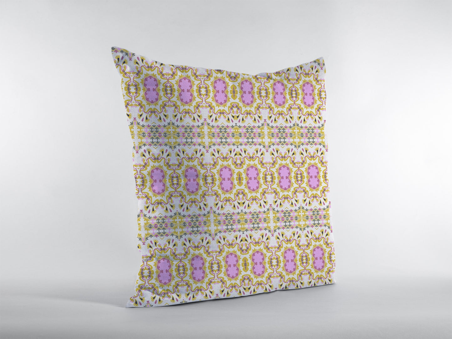 16” Yellow Lavender Geofloral Indoor Outdoor Throw Pillow