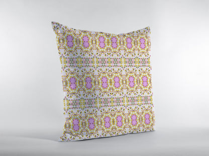 16” Yellow Lavender Geofloral Indoor Outdoor Throw Pillow